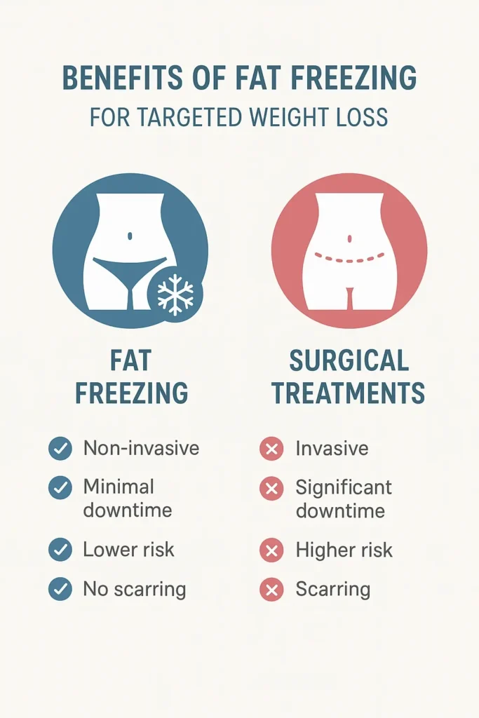 graphic showing the benefits of fat freezing West Ham